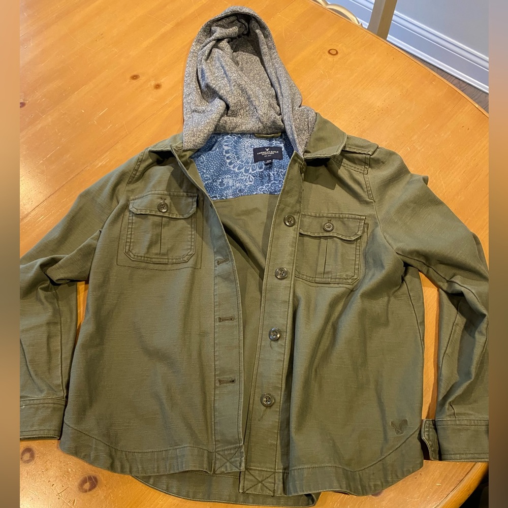 Abercrombie military style shirt with hood